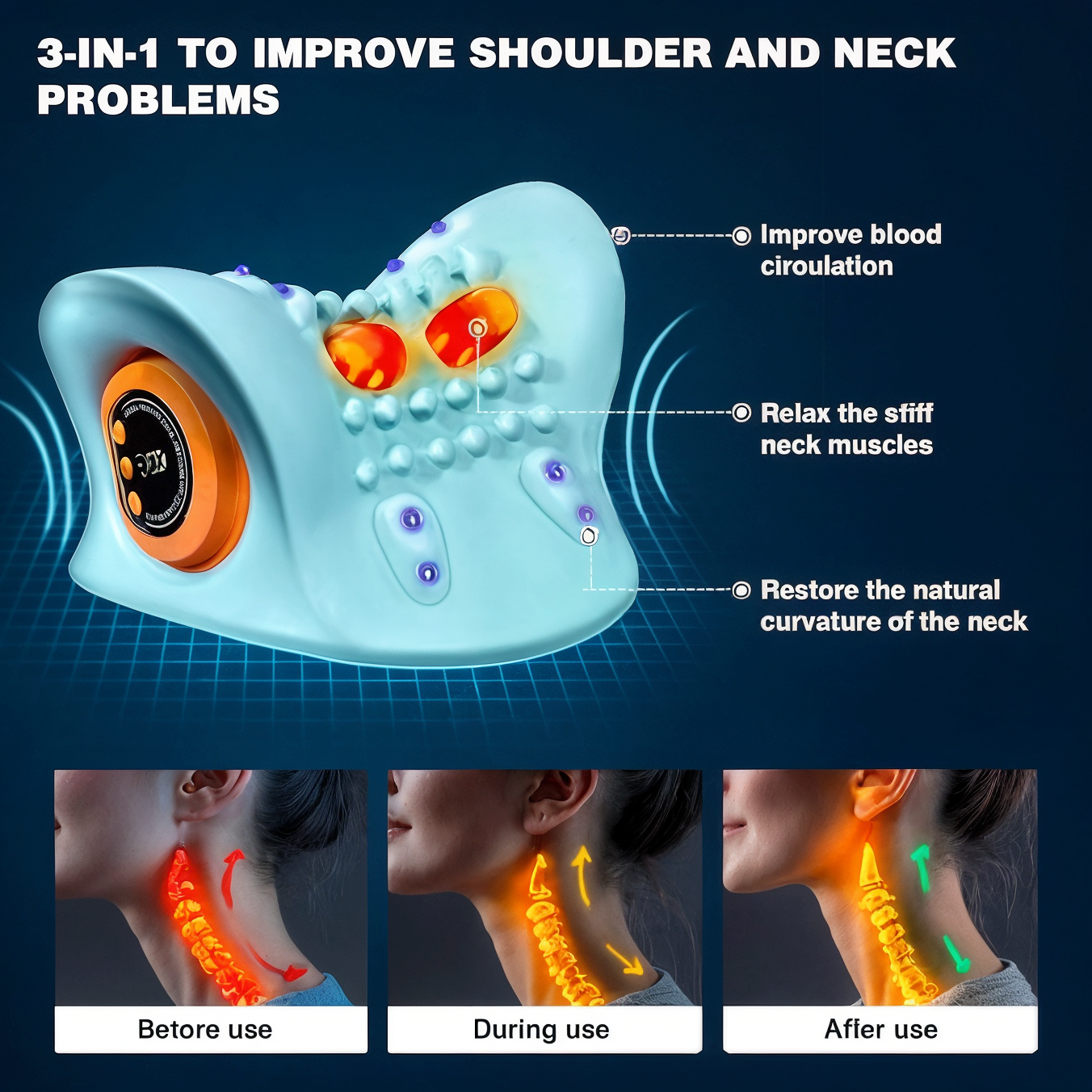 EMS Smart Neck Massager with Heat